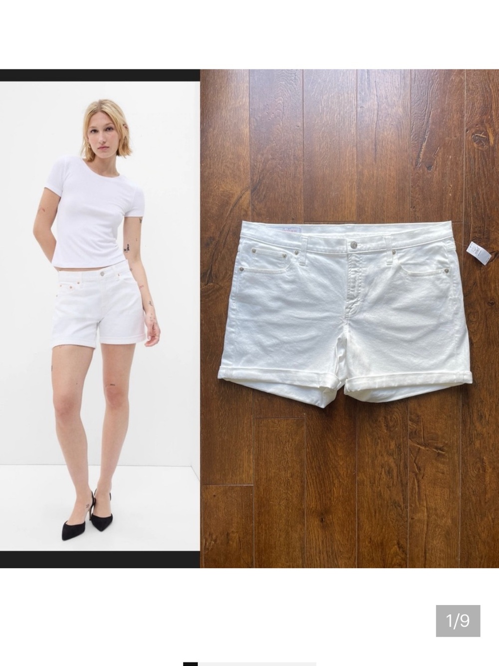 NWT XXL Gap Plus Cotton Girlfriend Mid Rise 5’’ Seam Stretchy Shorts. Size 33.